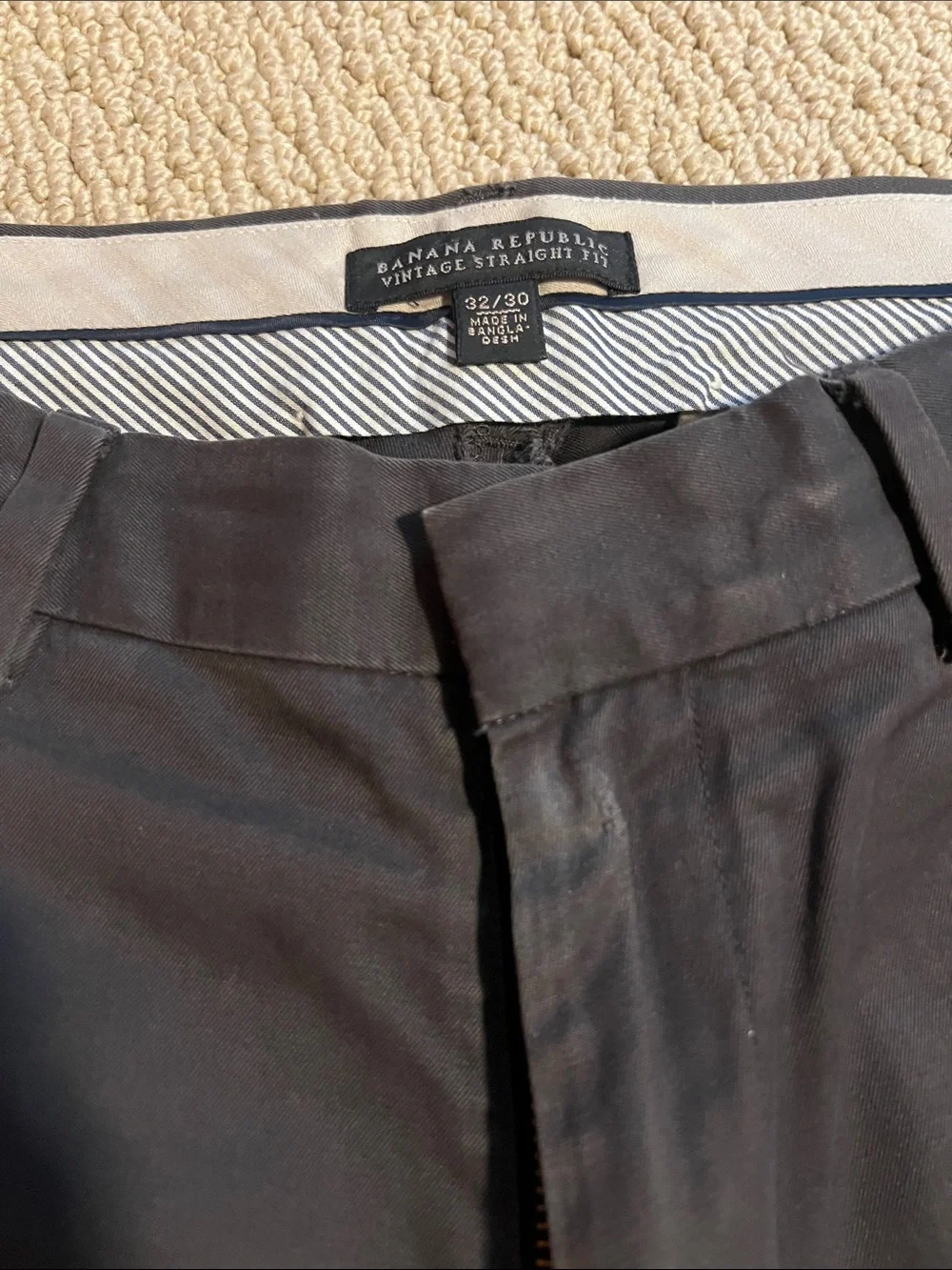 Men’s Banana Republic Steel Grey Vintage Straight Fit Chino Pants